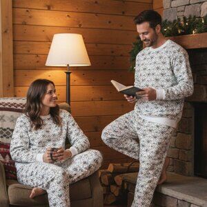 Hill House Pajama Set All GendersTeddy Ski Chalet Size XL Long Sleeve Sleepwear